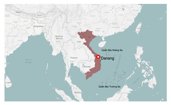 bản đồ hành chính thành phố Đà Nẵng Việt Nam ở Đông Nam Á